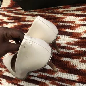 COACH Restored Waverly PumpS Office Siren Core Heels Genuine Leather White Silver Studded-6.5B Comes with box thumbnail 6