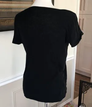 Simple Black Deep Neck J Cew Tee thumbnail 3