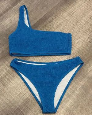 one shoulder blue bikini thumbnail 1