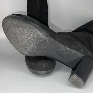 Vtg La Canadienne Tall Suede Heeled Boots Womens 9.5 Black Zip Classy Elegant Core thumbnail 8