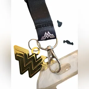 Wonder Woman Lanyard Badge Holder with Charm - Black New thumbnail 3