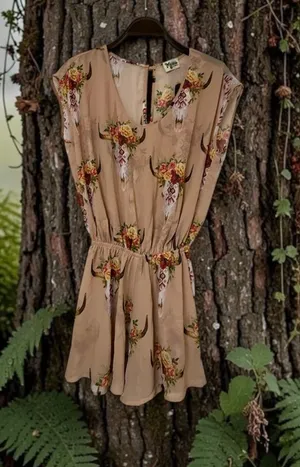 Show Me Your MuMu Blush Floral Keyhole Romper thumbnail 1