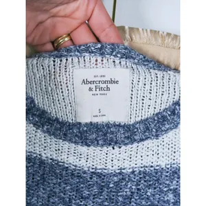 Y2K Abercrombie & Fitch Striped Sweater Womens S Blue White Preppy 2000s Bella thumbnail 4