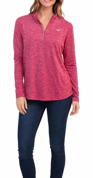 Nike Running Size Medium Dri-Fit Pink Activewear 1/4 Zip Top thumbnail 1