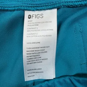 FIGS Zamora Jogger Scrub Pants Women’s XL Teal Blue Green Technical Collection thumbnail 5