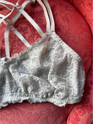 Aerie Cream Lace Bralette with Double Straps thumbnail 2