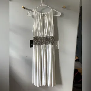 JS Boutique White Dress with Silver Embellishments thumbnail 2