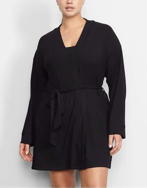 Skims Soft Lounge Robe In Onyx thumbnail 1