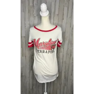 NWT NCAA Women's Size Small Maryland Terrapins White‎ Short Sleeve T-Shirt thumbnail 2