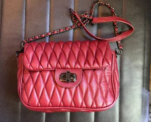 Badgley Mishka Quilted Messenger Bag in Red thumbnail 1
