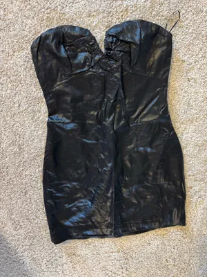 Cotton Candy LA Black leather mini dress thumbnail 4