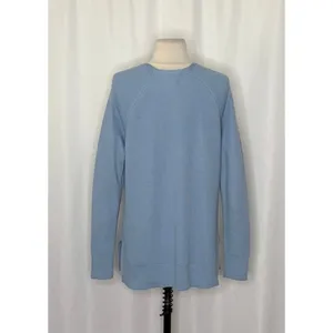 ATHLETA Hanover Refined Merino Wool V-Neck Sweater Solid Heron Blue Knit Small thumbnail 7