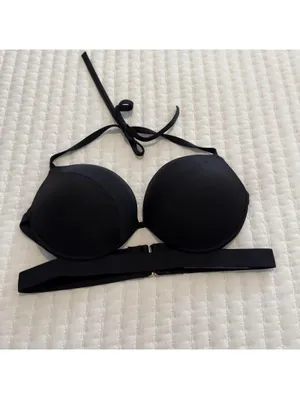 Victoria’s Secret Black Bikini Top Push-up Sz 38C Underwire Swim Padded thumbnail 12