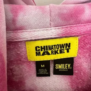 Chinatown Market Women’s Medium Pink Tie Dye Hoodie Sweatshirt thumbnail 3
