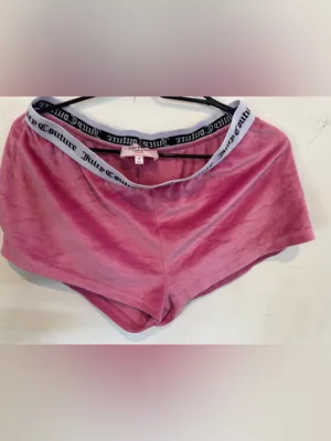 Juicy Couture Pink Velour Lounge Shorts with Rhinestone Script thumbnail 4