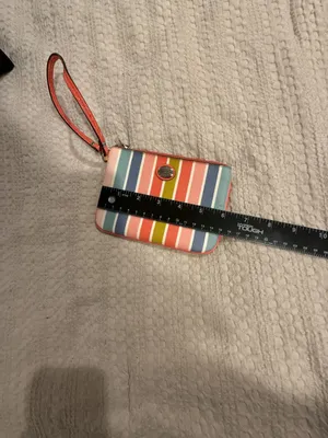 Coach Multicolored Striped Leather Wristlet Clutch thumbnail 8