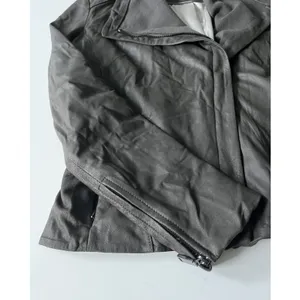 Elie Tahari Jeanette Drape Front Leather Jacket Small thumbnail 6