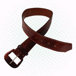 Vintage Warm Brown Women's Genuine Snakeskin Leath Waist Belt (Fits Like XS/0-2) thumbnail 1