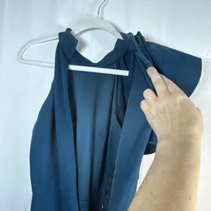 Lulus Margeaux Teal Cape Sleeveless Long Gown Size Small NWT thumbnail 12