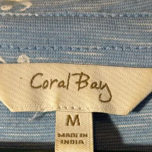 Coral Bay Womens Size M Light Blue Golf Cart Clubs Print Short Sleeve Polo Shirt thumbnail 6