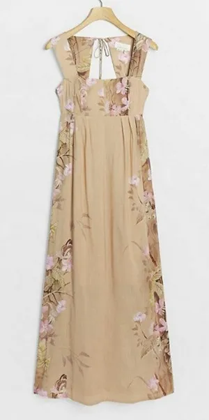 Anthropologie Aurelie Maxi Dress Brown‎ Lightweight Butterfly US 2 Boho Fall thumbnail 1