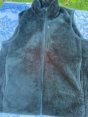 Uniqlo Women's green fleece Full-Zip Sleeveless Vest Stand Collar Size M thumbnail 6