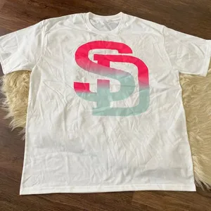 NWOT White 100% Cotton SD (San Diego) Graphic T-Shirt XL thumbnail 1