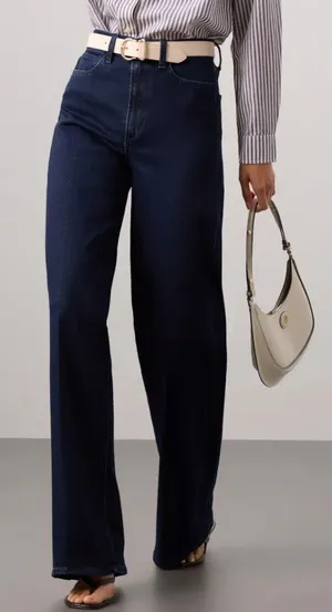Joe's Jeans Wide Leg Jeans Size 30 Dark Wash Long Cotton Business Casual $200 thumbnail 1