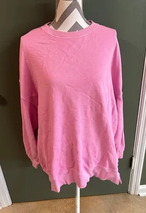 aerie Pink Crewneck Sweatshirt thumbnail 1