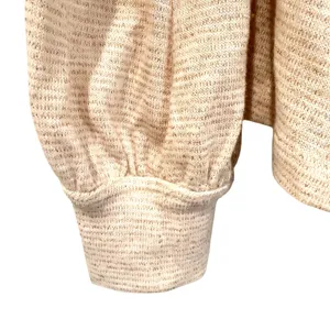 Free People Palmer‎ Shimmer Striped Knit Top Women's Large Ivory Gold Boho Y2K thumbnail 6