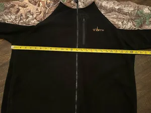 Habit Outdoors Mens Black Fleece Zip Up Realtree Camouflage Sleeve Size Large thumbnail 4