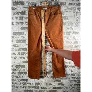 Loft | women Orange corduroy straight leg pants thumbnail 10