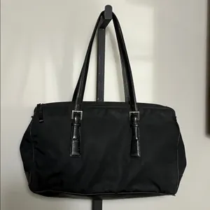 Coach Classic K1K 7434 Vintage Black Twill & Leather Carryall Bag thumbnail 2