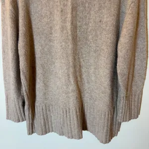 Zara Knit Crewneck Sweater Size Small Oatmeal Beige Ribbed Pullover thumbnail 3
