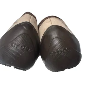 Crocs Nubuck Leather Mary Jane Comfort Slip-On Brown/Tan 8 thumbnail 8