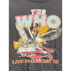 Chaser The Who Live In Concert 82 Graphic T-Shirt Grey Paint Splatter Womens‎ M thumbnail 2