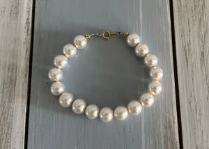 Beautiful Faux Pearl Beaded Bracelet 7.75” Long thumbnail 5