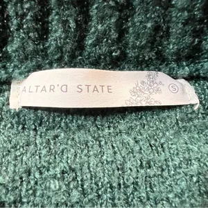 Altar’d State Dark Forest Green Balloon Sleeve Sweater Size Small EUC thumbnail 3