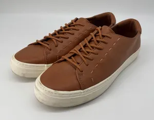 Universal Threads Sneakers Women 9.5 Brown Faux Leather Lace Up Stitched Detail thumbnail 1