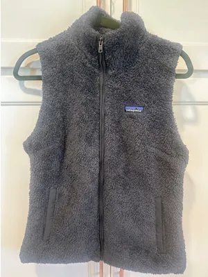 Patagonia Los Gatos Fleece Vest Womens Large Gray Full Zip High Pile fall warm thumbnail 1