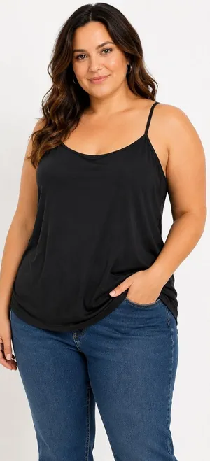 a.n.a Black Sleeveless Cami Tank Top Size 2X thumbnail 1