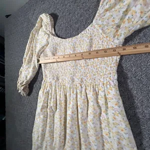 Hollister‎ Floral Mini Dress Womens Small Yellow Smocked Puff Sleeve Babydoll thumbnail 8
