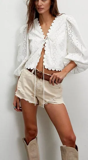 Free People Jean Shorts thumbnail 1