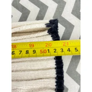 ZARA Medium Ivory & Black Ribbed Knit Striped Sweater Medium thumbnail 4