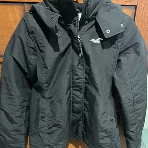 Hollister Black Hooded All Weather Jacket thumbnail 1