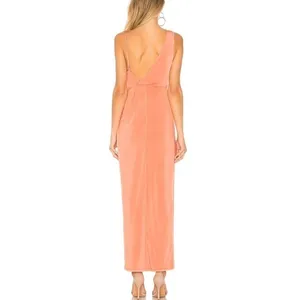 Revolve NBD Sangria Gown XXS‎ Sherbert Orange Wrap Front Slit Sleeveless Formal thumbnail 12
