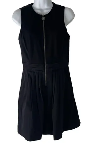 Armani Exchange Size 6 Small‎ Black Pleated Zip Dress Pockets thumbnail 1
