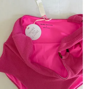 More‎ To Come One Shoulder Swimsuit L Hot Pink Ribbed Barbiecore Y2K Resort NEW thumbnail 6