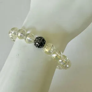 Clear beaded stretchy bracelet thumbnail 2