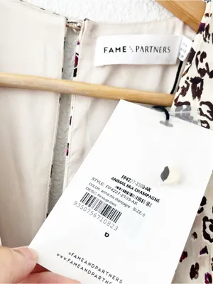 Fame & Partners Animal Print Mix Champagne Satin The Sayge Maxi Dress thumbnail 4